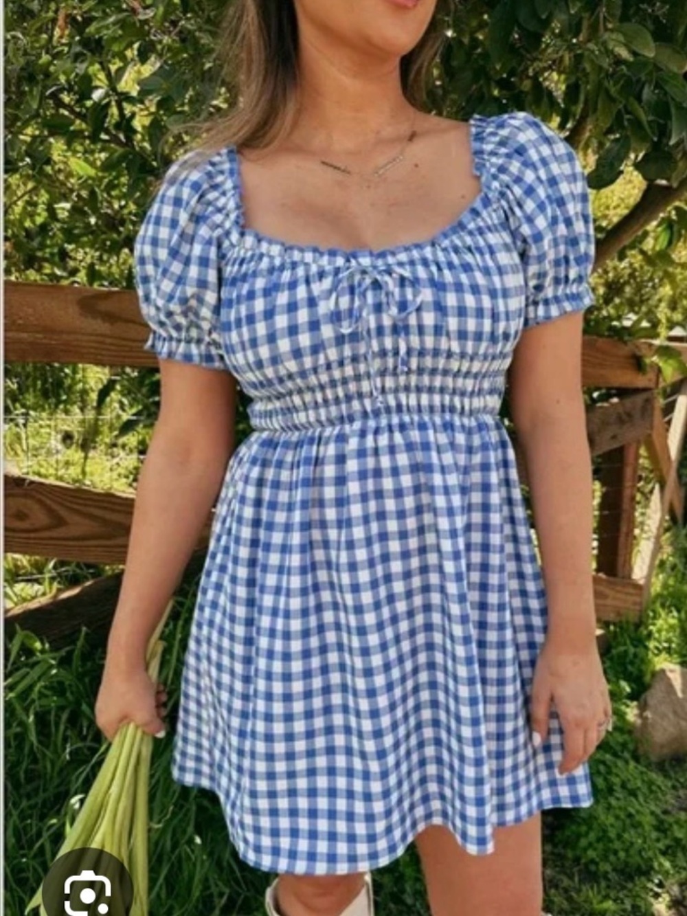Show Me Your Mumu Esme Mini Dress in Blue Bounty Gingham